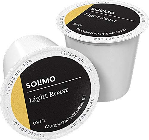 AMAZON BRAND – SOLIMO LIGHT ROAST COFFEE PODS, MORNING LIGHT, COMPATIBLE WITH KEURIG 2.0 K-CUP BREWERS, 100 COUNT