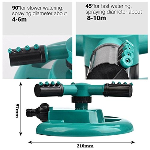 Ecosin Rotation 360° Lawn Sprinkler Garden Sprinkler Head Automatic Water Sprinklers