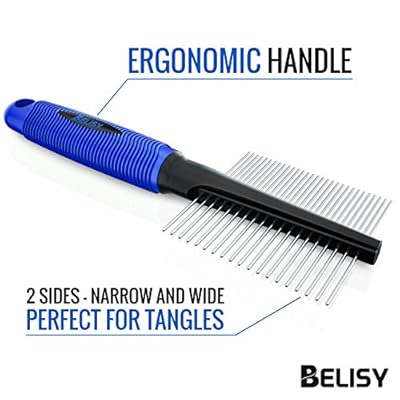 Belisy Kit Toilettage Chienchat Set De 2 Peigne Et Brosse