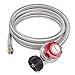 GASPRO 8-Foot 20 PSI High Pressure Adjustable Propane Regulator with Stainless Steel Braided Hose, Gas Grill LP Regulator forTurkey Fryer, Burner, Cooker, Grill, firepit and More, 3/8 Female primary