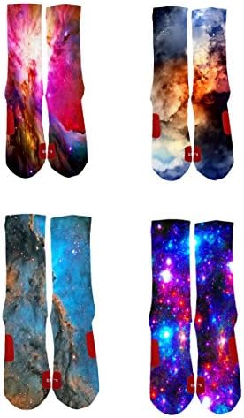 Kalily Brand New Custom Galaxy Elite Socks With Design (Medium, Galaxy Set 8)