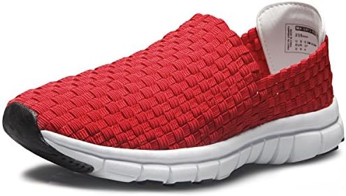 MK-V472-RD_260 Men 8 D(M) Makani Unisex Ultra Lightweight Multicolor Woven Sneaker Slip-on Shoe V472