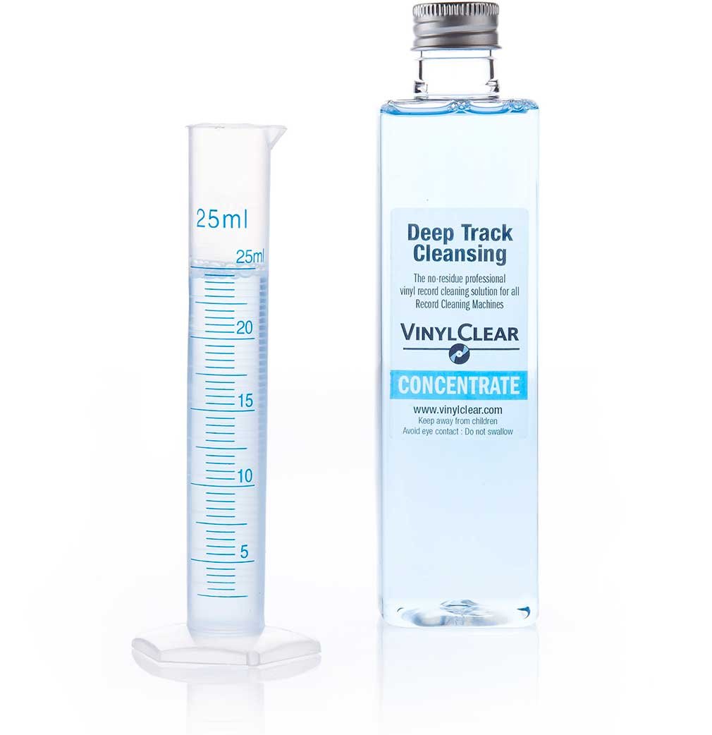 Record Machine Cleaning Fluid Concentrate - 250ml by Vinylclear. Make your LP Records Sound Like New With The Industry Standard Vinyl Record Cleaner