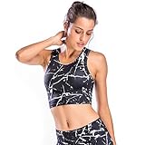 Move With You Womens Crop Tank Tops Workout Running High Neck Sports Bra with Built-in Bra
