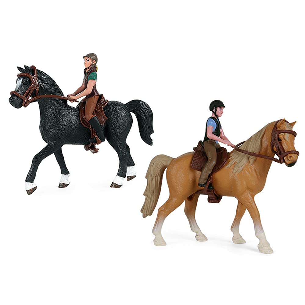 Photo 1 of RCOMG Horse Toys Playset with Cowboy, Western Rodeo Toys for Girls and Boys, Farm World Horse Club Rider with Horse Figurines