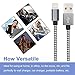 Aonsen iPhone Cable,3Pack 6FT Nylon Braided Charging Cord 8 Pin to USB Lightning Cable Charger for iPhone 7/SE/5/5s/6/6s/6 Plus,iPad Air/Mini,iPod,Compatible with iOS10(DarkGray-White)
