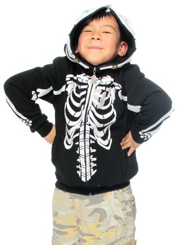 Skeleton Hoodie Child Sweatshirt Costume Size 4-16