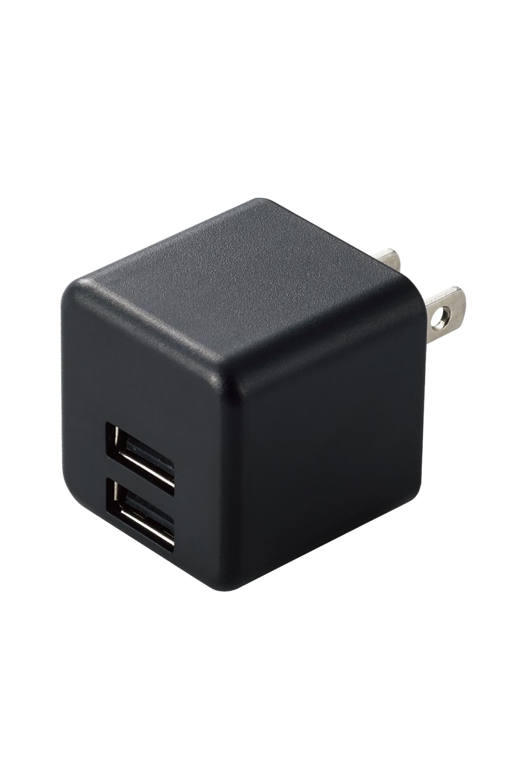 エレコム USB充電器 USB コンセント 合計12W (5V/2.4A) 2ポート USB-A コンパクト 折りたたみ式プラグ [iPhone15、Androidなど各種対応] ブラック EC-AC3912BK商品画像
