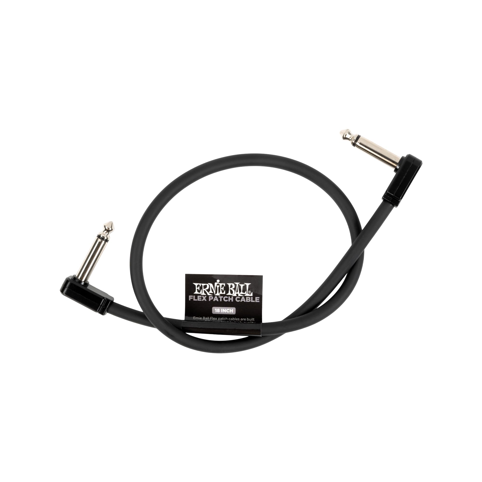 Ernie Ball Flex Patch Cable 18in - Black - Single