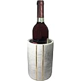 Marble Wine Chiller Bucket,Wine & Champagne Cooler for Parties, Dinner – Keep Wine & Beverages Cold(White)