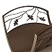Panacea Colonial Compact Foldable Open Top Powder-Coated Steel Oak Leaf Design Log Bin with Pan for Firewood Organization, Brown