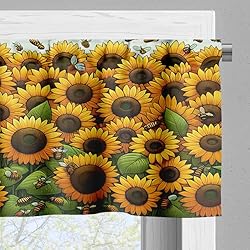 Ambesonne Sunflowers Window Valance Pack of