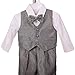 Dressy Daisy Baby Boys' Formal Dress Suit Tuxedo no Tail 5pc Set Wedding Outfits Size 9 Months Silver Grey