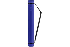 JJRING Blue Poster Tube, 25" to 40" Extendable Poster Storage Holder Tube with Carrying Strap, Poster Carrying Case for Blueprints, Scrolls, Maps and Architect Papers