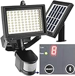 Robust Solar 80 LED Outdoor Solar Motion Light, Digitally Adjustable Time & LUX, 2-axis Adjustable Motion Sensor with Lithium Battery