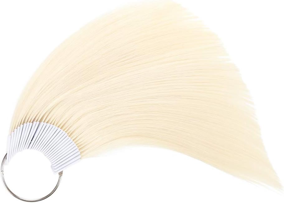 Rinboool (Thick White Buckle Design) Hair Swatches for Testing Hair Color,60 Lightest Blonde,100% Remy Human Hair,8’’ 30pcs/pack