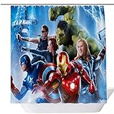 Avengers Movie Shower Curtain,Popular Shower Curtain,Fabric Shower Curtains for Bathroom,Contemporary Bathroom Curtains,Print Waterproof Polyester Shower Curtain,71 x 71in