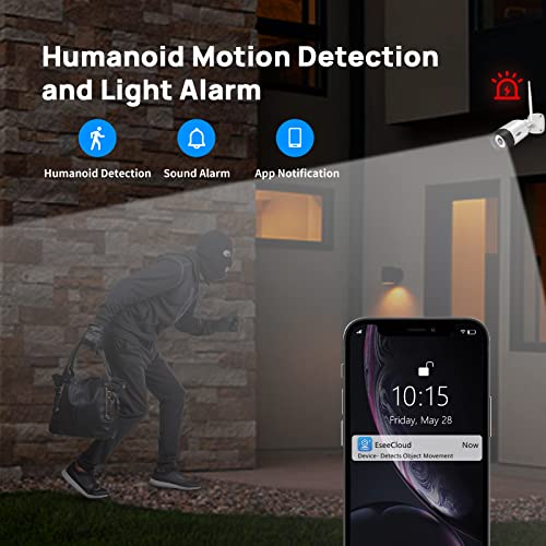 【Wireless Pro,Plug & Play】 Hiseeu 2.5K 5MP WiFi Security Camera System Outdoor,Expandable 16CH 8MP NVR, 1TB HDD,Spotlight,2 Way Audio, IP66 Waterproof, Motion Alert, DC Power Plug-in, 24/7 Recording