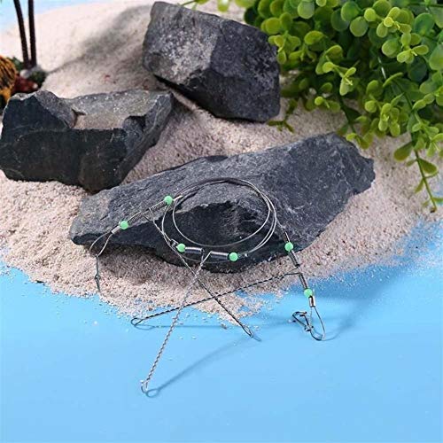 LANGPIAOEZU Wirbel Edelstahl-Fischen-Rigs Stahlvorfächer Seil Linie Schwenker-Schnur-Haken Abgleich-Belichtungsreihe Sea… – Bild 8