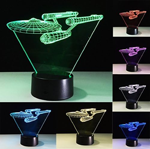 Andiny Star Trek USS Enterprise 3D LED Night Light Touch Switch Table Desk Lamp 7 Color