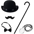 Tigerdoe Gentlemen Costume - Monopoly Costume for Men - 1920 Gatsby Men Accessories - Gentleman Costume - 5 PC Victorian Costume Black