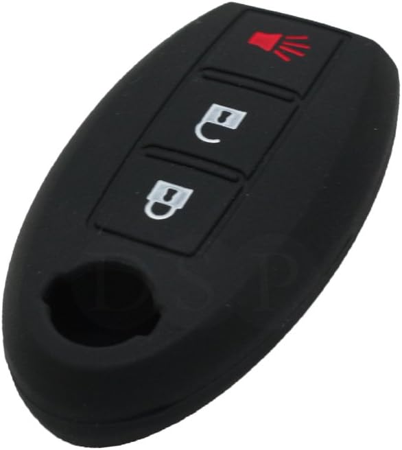 BROVACS Silicone Cover Protector Case Holder Skin Jacket Compatible with NISSAN 3 Button Smart Remote Key Fob CV9501 Black