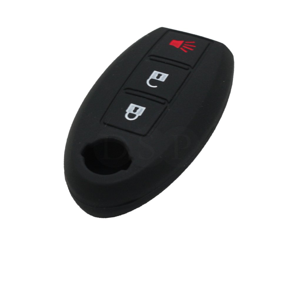 BROVACS Silicone Cover Protector Case Holder Skin Jacket Compatible with NISSAN 3 Button Smart Remote Key Fob CV9501 Black
