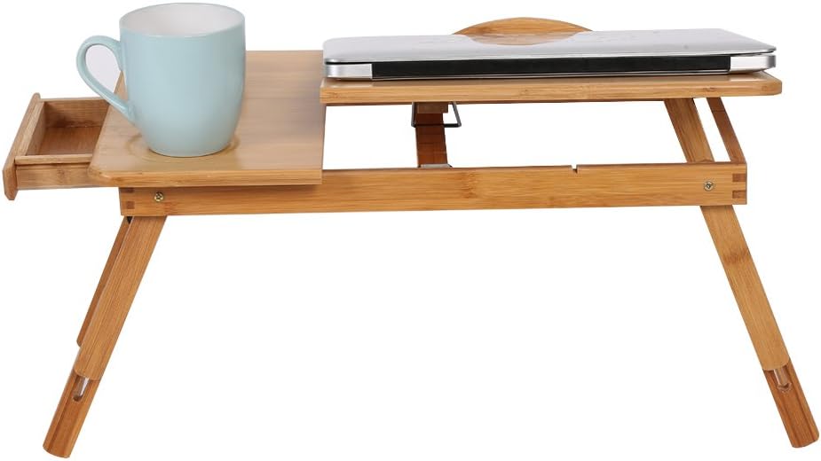 mit Kühllöchern und Schublade aus Bambus faltbar Frühstücks-Tablett