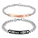 NEHZUS Mens and Womens Couple Stainless Steel Bracelets,Best Gift Ideas for Wife Husband (his beauty her beast)