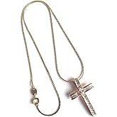 SIFRIMANIA 18k Gold Plated Big Cross Pendant Necklace Religious Jewelry for Women