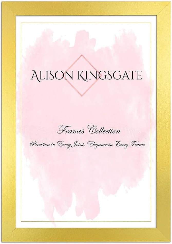 Alison Kingsgate Sleek A6 Picture Frame Engineered Wood Gold Perspex Front