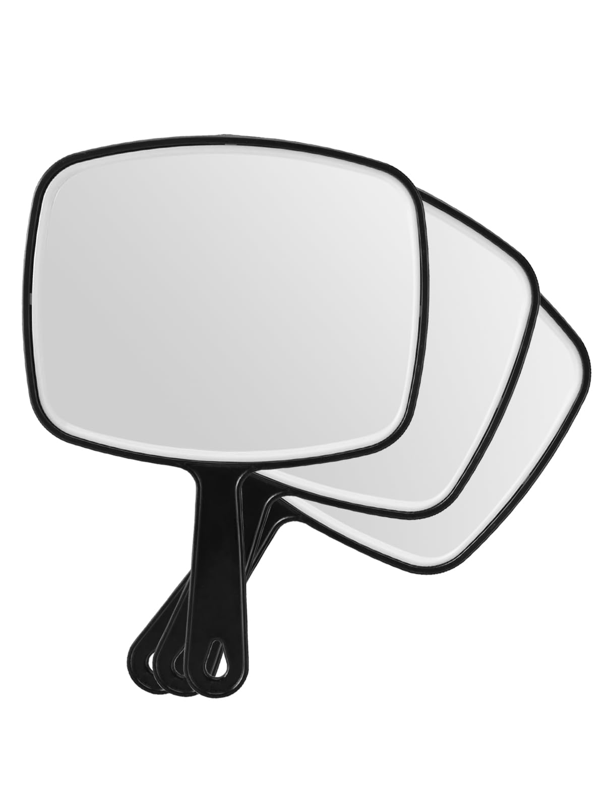 OMIRO Hand Mirror, Black Handheld Mirror with Handle, 6.3" W x 9.6" L, Pack of 3