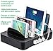Okra USB Charging Station for Multiple Devices, 6 Port USB Wall Charger Charging Hub with Docking Station Organizer for Phone Tablet iPhone iPad (Black)