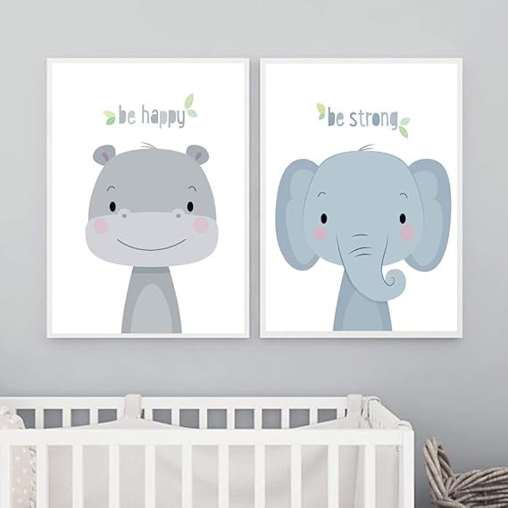 RuYun Impresión de la guardería de Safari Animales del bebé de la Selva