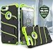 Zizo Bolt Series Compatible with iPhone 8 Plus Case Military Grade Drop Tested Tempered Glass Screen Protector Holster iPhone 7 Plus case NEON Green