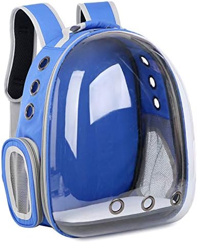 CWYPY Portable Cat Capsule Backpack Transparent Space Breathable Pet Carrying Bag Outdoor Portable Packaging Bag Travel Knapsack Bag, Baby Carrier for Small Breed Dogs,Blue