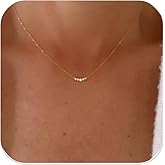 STONEFANS Dainty Gold Necklace for Women - Cute Dainty 14k Gold Necklaces for Women Trendy Cz Choker Plated Chain Pendant Necklace Bridesmaid Gifts Wedding Jewelry