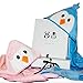 Panda and Penguin Terry Cotton Absorbent Baby Hooded Bath Towel with eBook - Blue