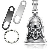 Jvuouxy Guardian Angel Motorcycle Bell Good Luck Keychain & Drive Safe Pendant Accessories for Men Women Riding Safety