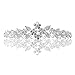 PIXNOR Crystal Rhinestones Crown Tiara Headband with Comb - Great for Wedding Bridal Bridesmaid Prom (Silver) (Silver)
