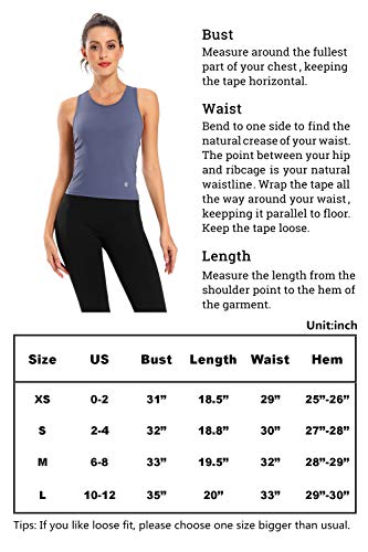 Evobak Workout Tops for Women - Yoga Shirts Racerback Crop Tops Athletic Exercise Gym Running Training Tanks Active Wear Blue