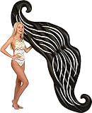 BEST MUSTACHE INFLATABLE POOL FLOATS, Perfect Floaties for Kids &amp; Adults, Huge Blow Up Party Tubes for River Rafting Summer Fun, Ultimate Floating Lounger, Ride On Birthday Water Raft Toy, Black 96in (Toy)