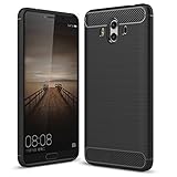 Huawei Mate 10 Case - Suensan TPU Shock Absorption Technology Raised Bezels Protective Case Cover for Mate 10 phone (Black)