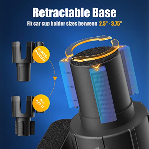Car Cup Holder Expander with Coin Holder, Offset Adjustable Base Compatible with Yeti 20/36/46oz, Hydro Flasks 32/40oz, Fits Most Cup Holder, Diameter Bottles in 3.4