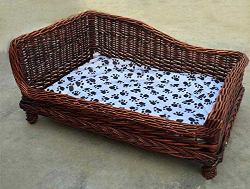 手作り 夏 コーヒー Ikenokoiペットベッド 猫 B07pdgp61w S コーヒー S 犬 秋用 クッションや茣蓙付き ブラックxl 涼しい 春 籐編み 通気 ベッドクッション 人気商品