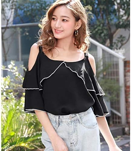 Amazon チル Chille パイピング肩あきトップス Bk F Tシャツ カットソー 通販
