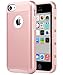 ULAK iPhone 5C Case, Slim Fit Lightweight 2in1 Rugged Flexible TPU Hard Plastic Hybrid Anti Scratches Dual Layer Shock Absorbtion Protective Cover for Apple iPhone 5C - Rose Gold