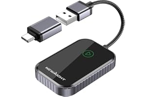 Wireless Carplay Adapter for Apple, Converts Wired to Wireless Car Play Adapter for iPhone, Newmight 2025 Upgrade Plug & Play