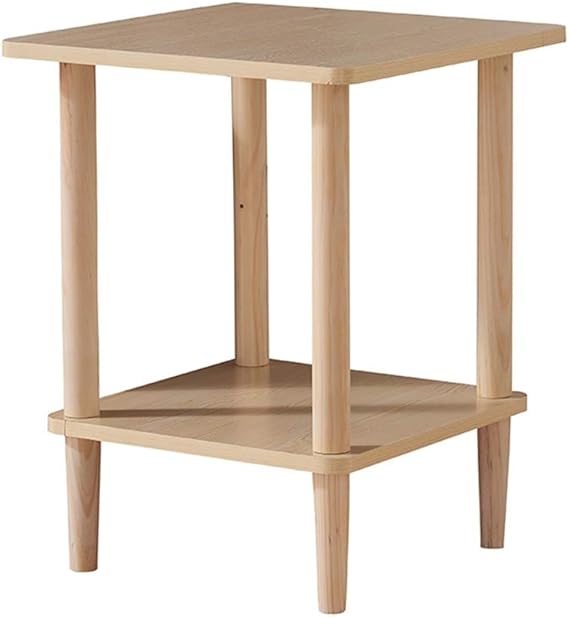 Coffee Tables End table small Bedroom Bedside Table, Two Layers Square Side Table Household