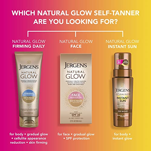 Jergens Natural Glow Face Self Tanner Lotion, SPF 20 Sunless Tanning